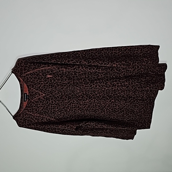 Obey medium black and brown leopard print print long sleeve shirt - Picture 2 of 7